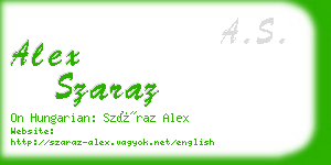 alex szaraz business card